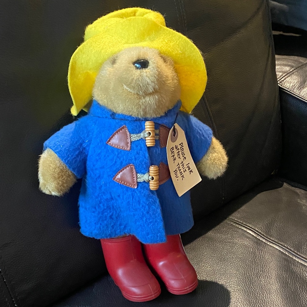 vintage paddington Bear  Toy  with Yellow Hat and Red Boots